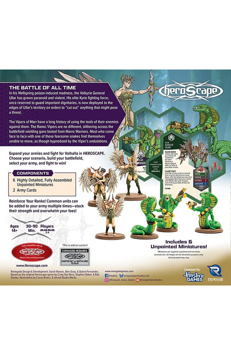 Renegade Game Studios Heroscape, Elites of Ullar & Ranoc Vipers Common Army Expansion, Alternate, color, Multicolored