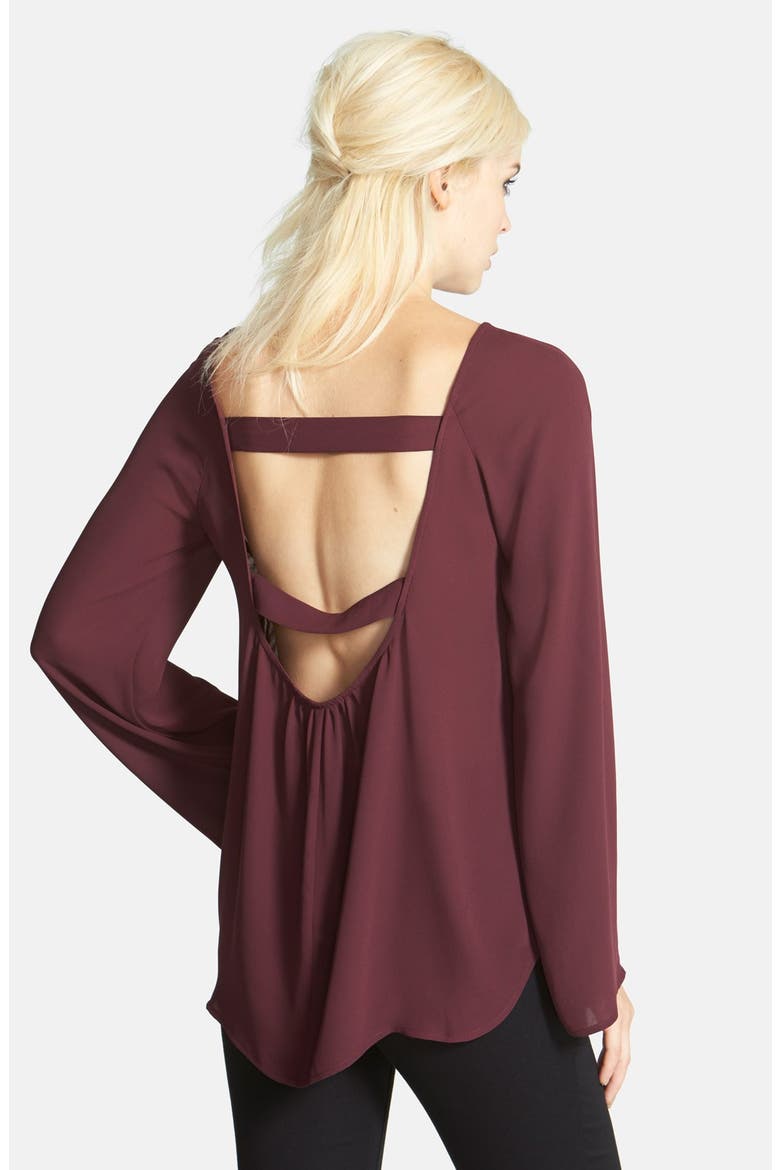 Strap Back Tunic, Alternate, color, BURGUNDY STEM