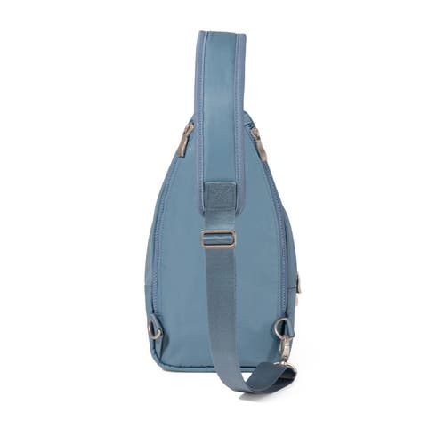 Baggallini Central Park Sling Bag In Cornflower Twill