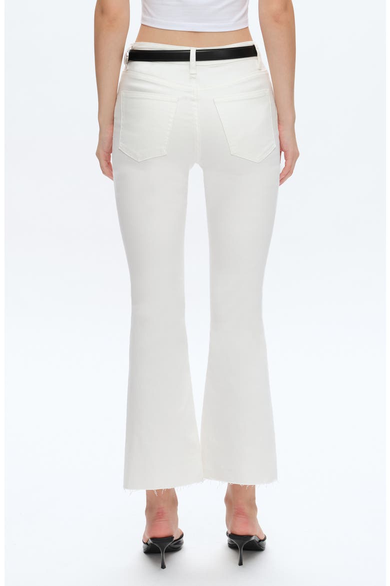 Raw Hem Mid Rise Ankle Bootcut Jeans, Alternate, color, WHITE