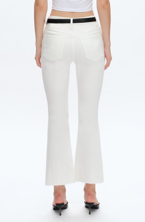 Bayeas Raw Hem Mid Rise Ankle Bootcut Jeans In White