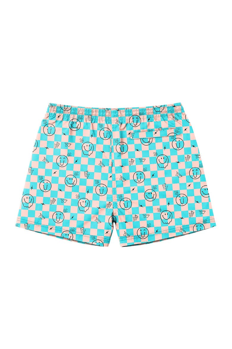 Boys Retro Smiley Print Board Shorts, Alternate, color, Multicolor