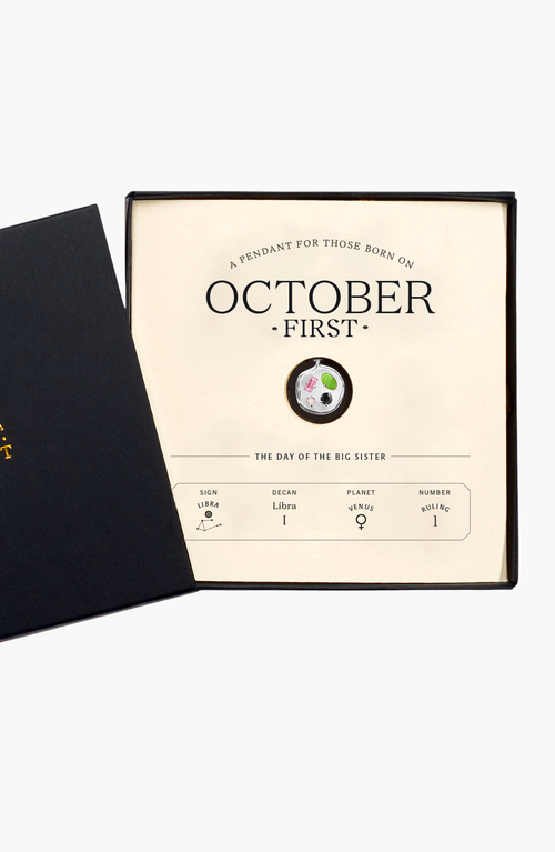 Birthdate Co. The October Birthdate Silver Pendant In October 1st - Silver