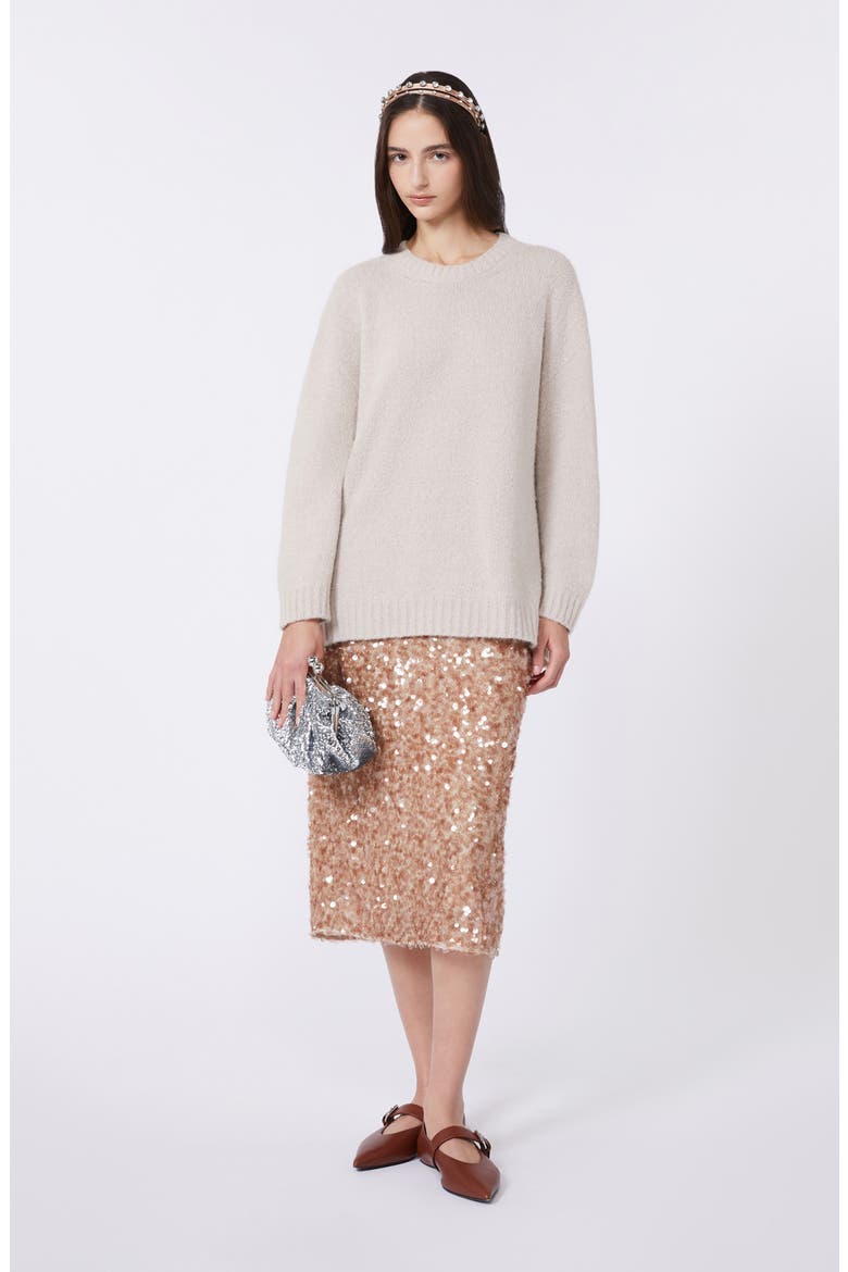 Docchio Sequin Midi Skirt, Alternate, color, BEIGE