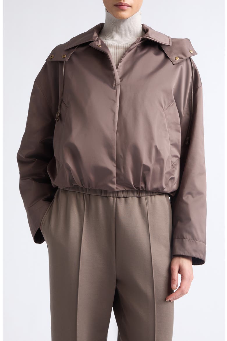 Chevreuil Duchesse Down Jacket with Removable Hood, Main, color, BROWN