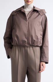 Moncler Chevreuil Duchesse Down Jacket with Removable Hood