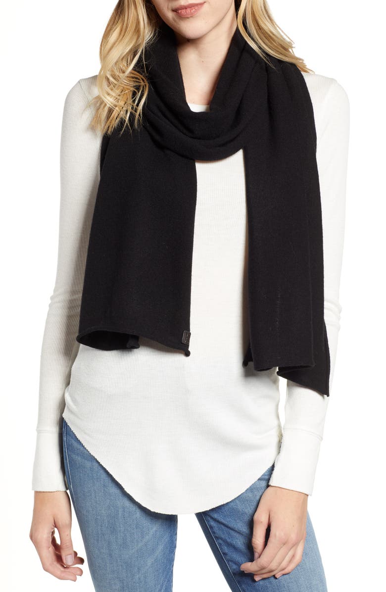 AllSaints Rolled Ends Wool & Cashmere Scarf, Alternate, color, 