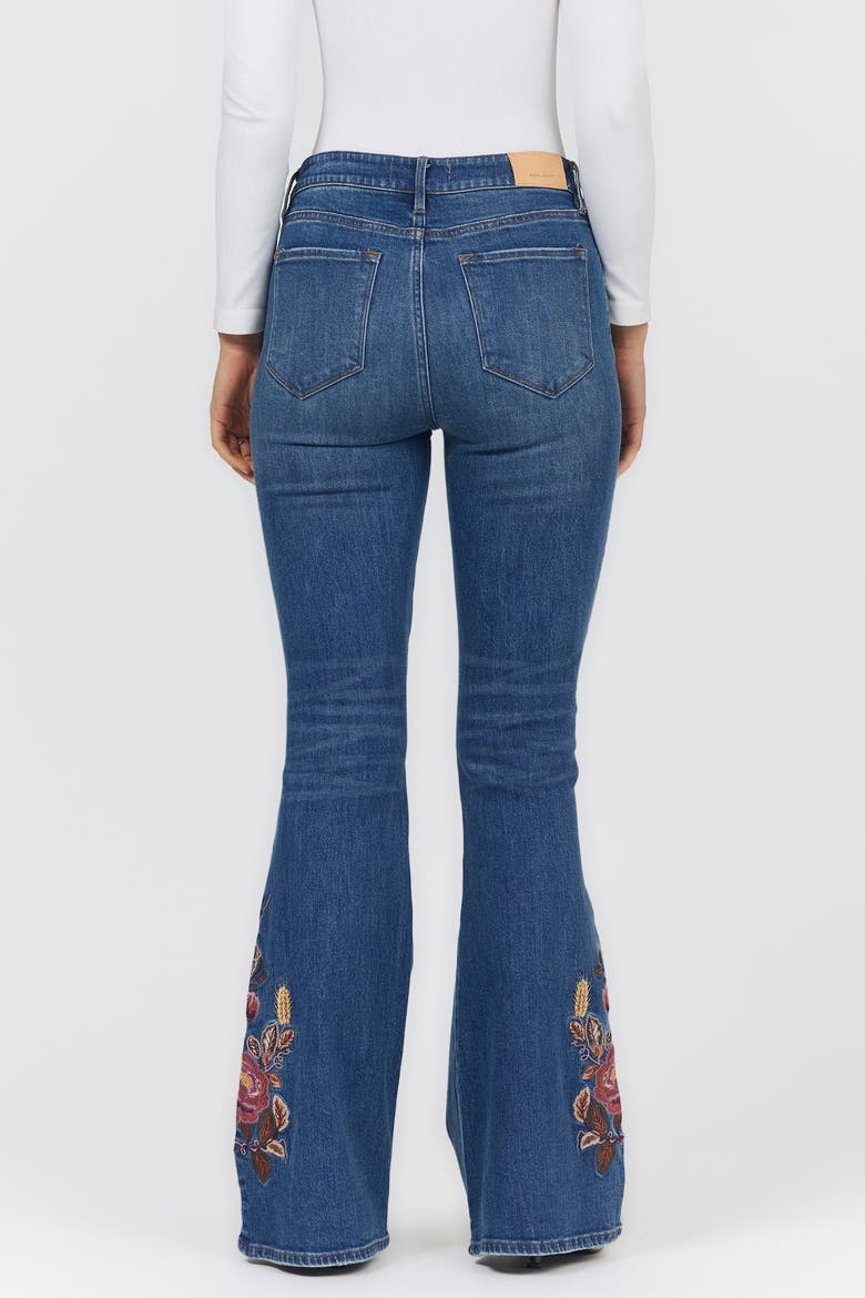 Rosa Floral Embriodered Flare Jeans, Alternate, color, Autumn Revival