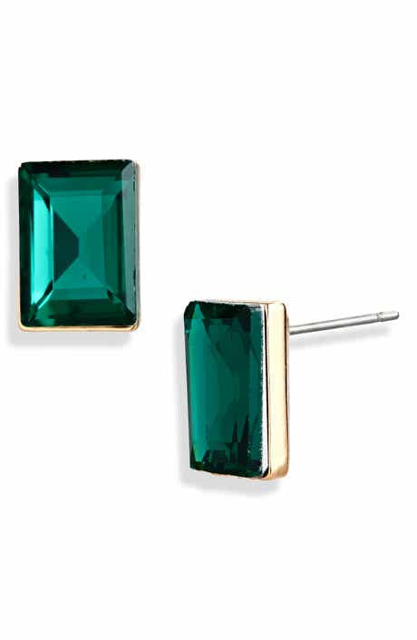 Cara Emerald Cut Stud Earrings