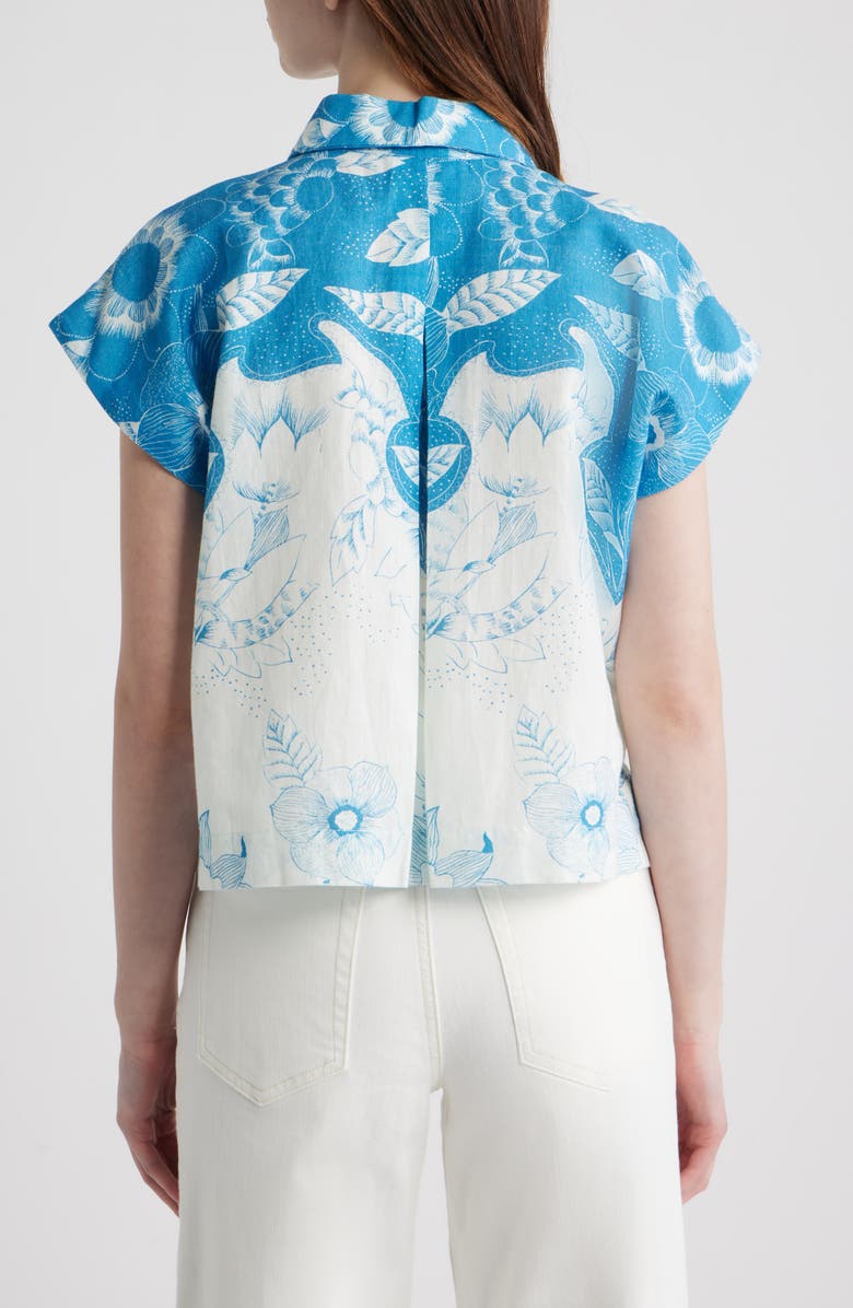 Cleobella Simone Cotton & Linen Button-Up Shirt, Alternate, color, Celestia Print