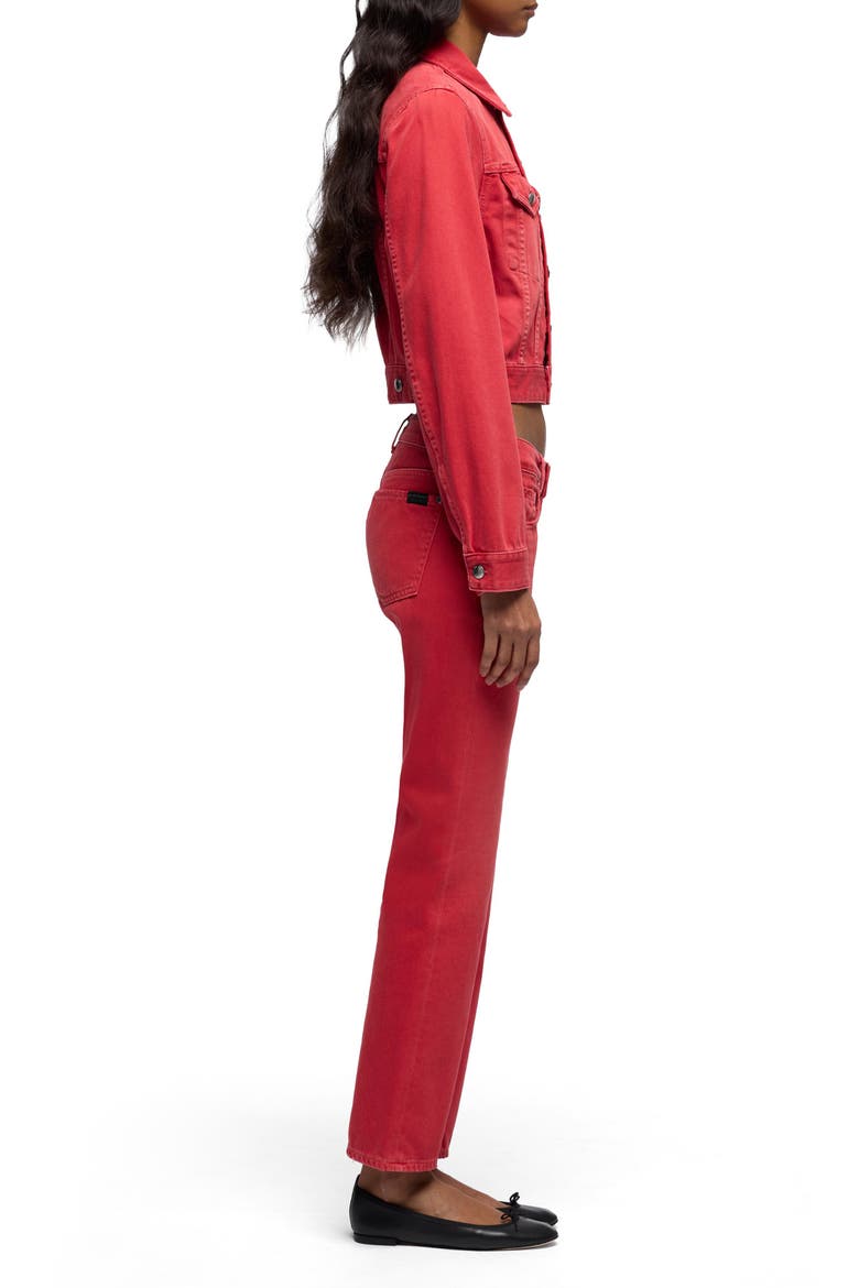 Shrunken Denim Jacket, Alternate, color, FLAME