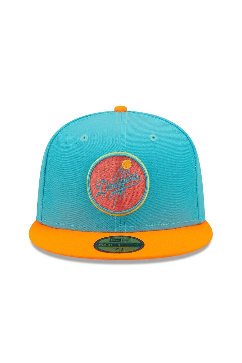 Men's New Era Blue/Orange Los Angeles Dodgers Vice Highlighter 59FIFTY Fitted Hat, Alternate, color, Blue