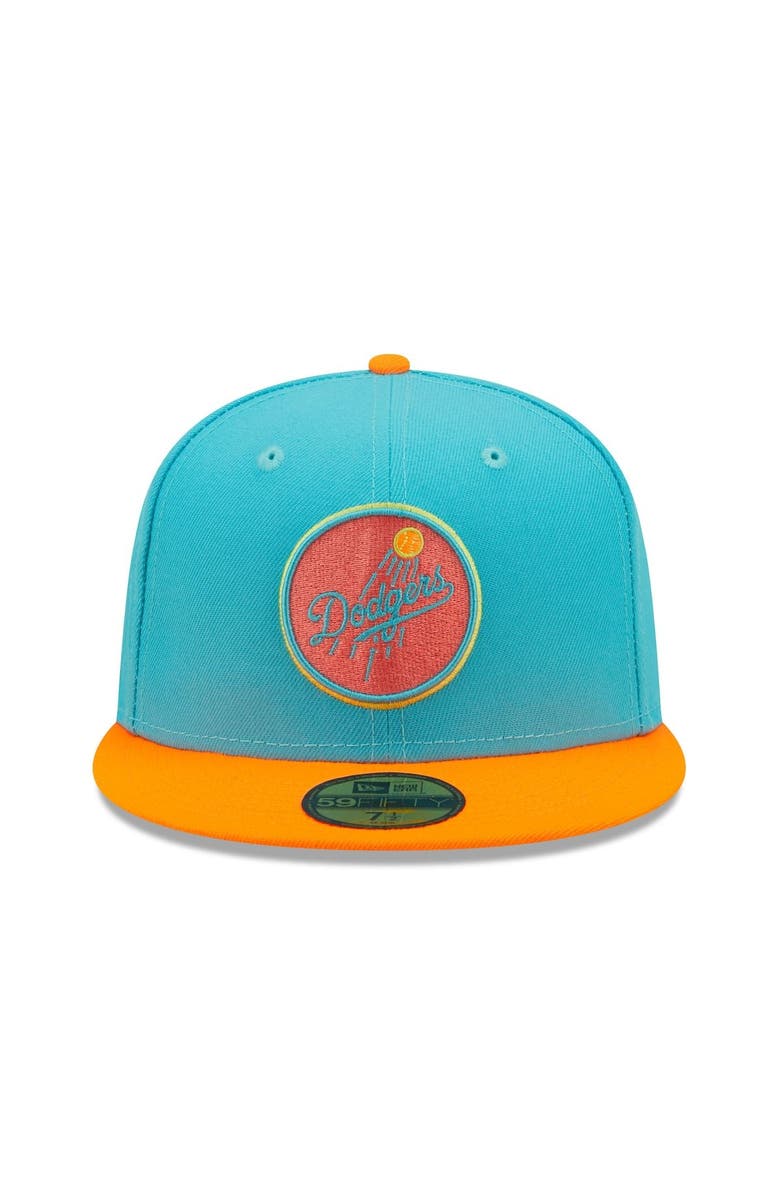 New Era Men's New Era Blue/Orange Los Angeles Dodgers Vice Highlighter 59FIFTY Fitted Hat, Alternate, color, Blue