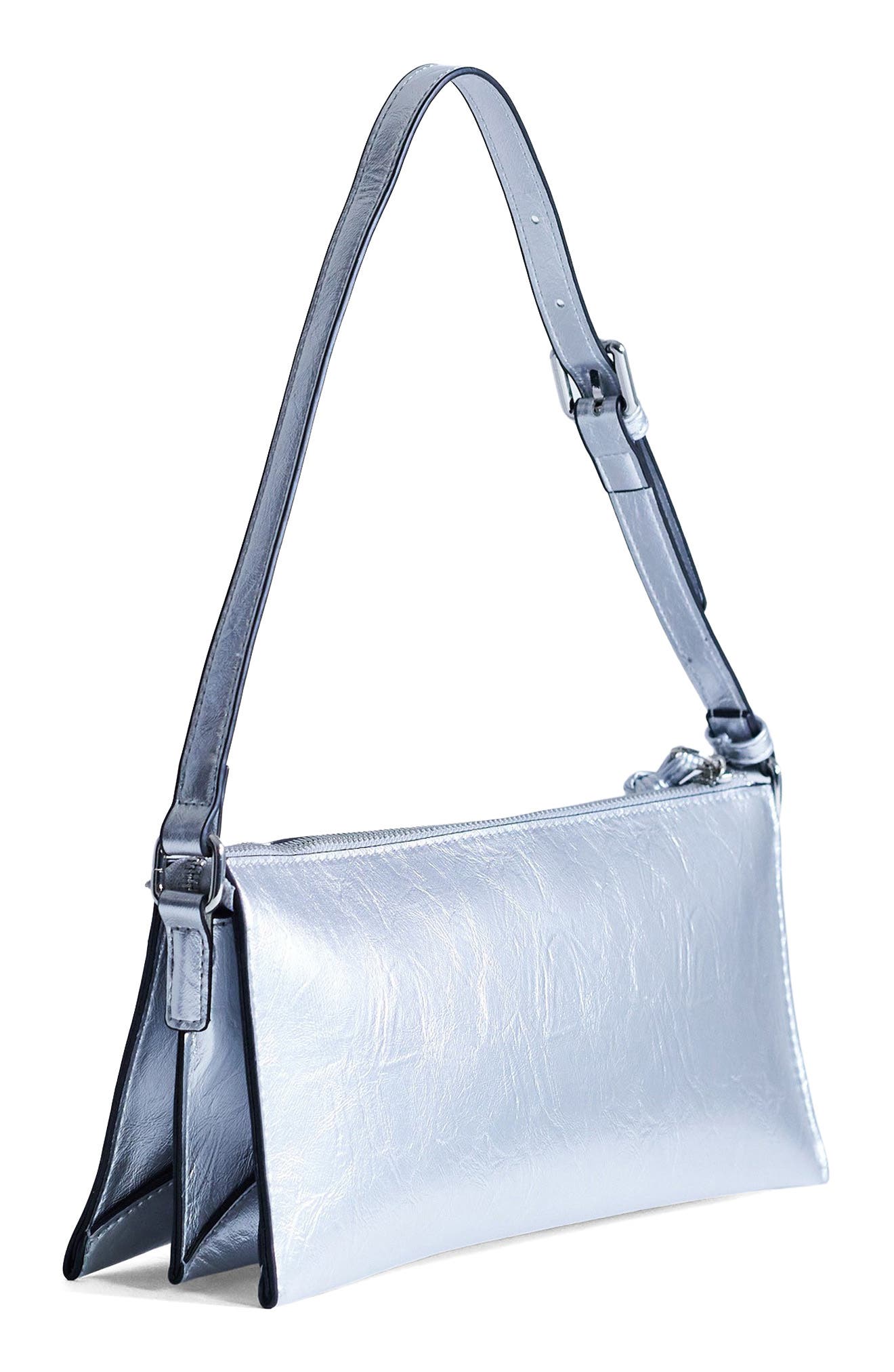 Topshop Simone Metallic Shoulder Bag, Alternate, color, 