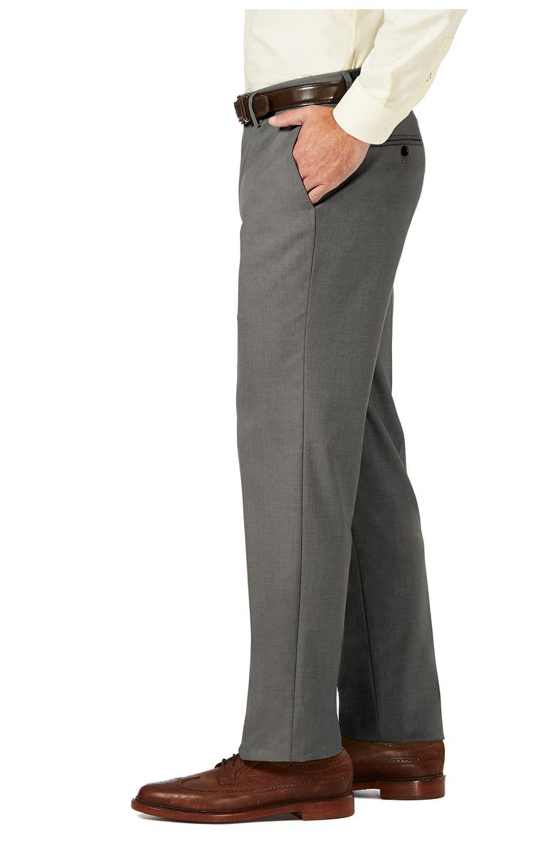 HAGGAR J.M. Haggar Sharkskin Straight Fit Flat Front Dress Pant, Alternate, color,