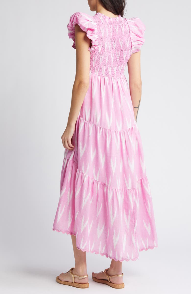 Saylor Almina Smocked Tiered Midi Dress, Alternate, color,