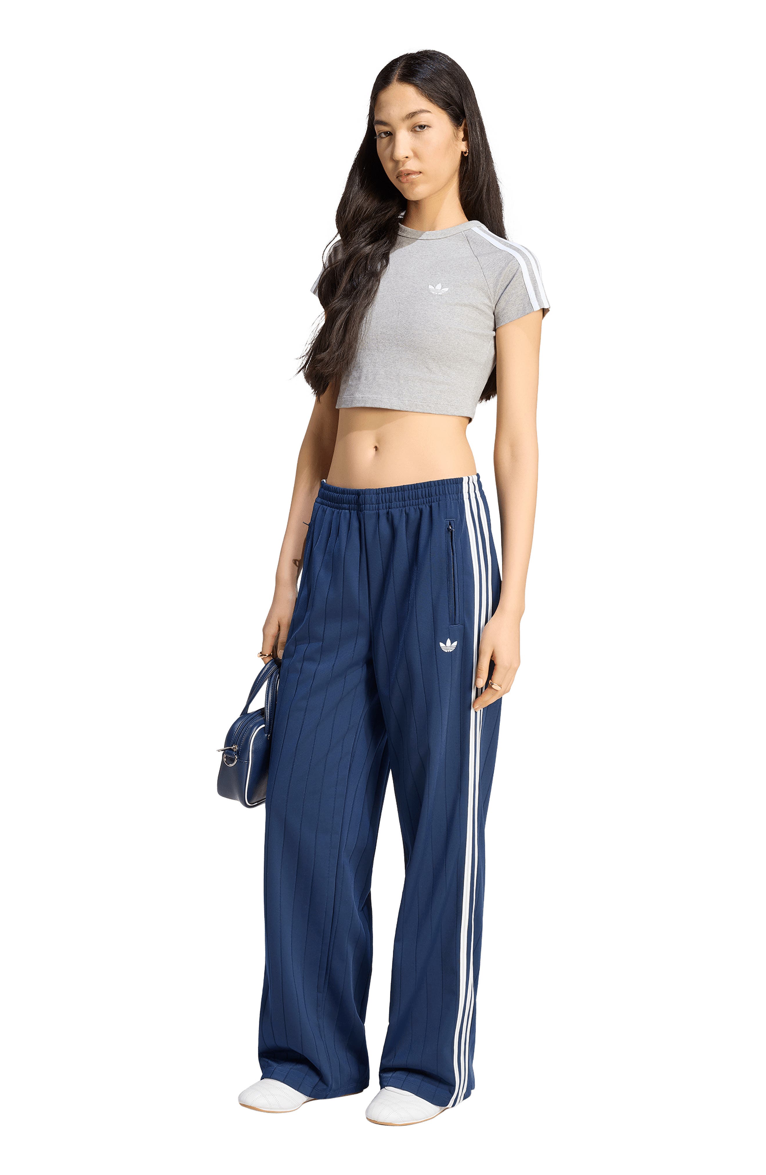 Pinstripe Wide Leg Track Pants (Women) | Nordstrom