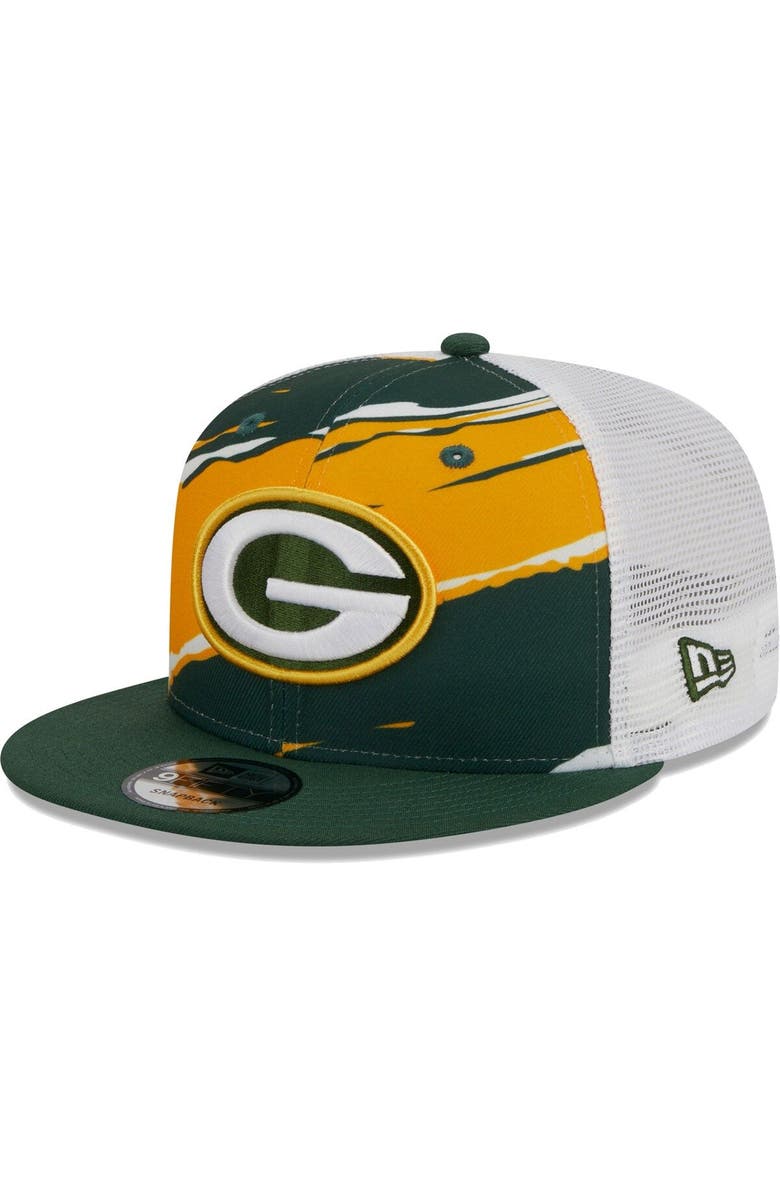 New Era Men's New Era Green Green Bay Packers Tear Trucker 9FIFTY Snapback Hat, Main, color,