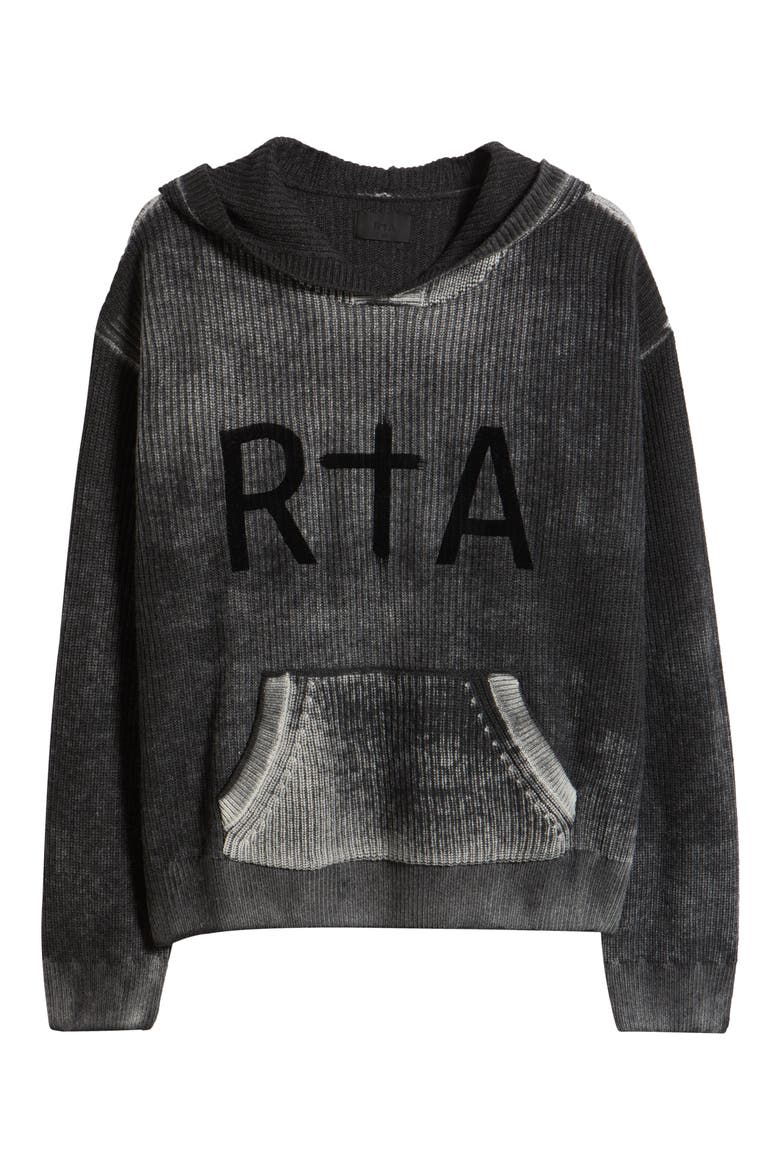 Jasper Washed Relaxed Fit Hoodie, Alternate, color, BLACK GLITCH