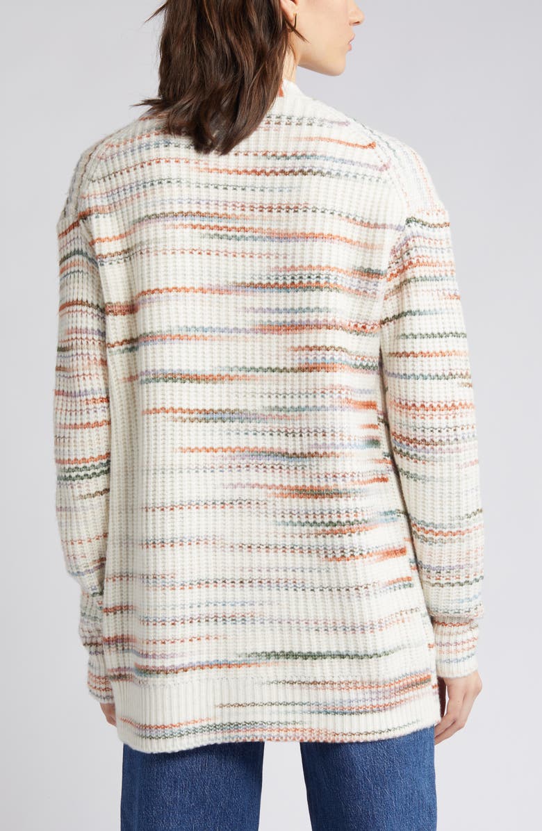 Caslon® Space Dye V-Neck Rib Cardigan | Nordstrom