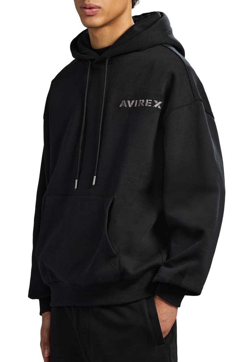Camo Big 'A' Oversize Hoodie, Alternate, color, BLACK
