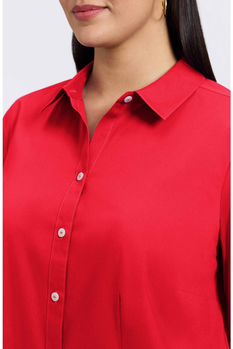 June Non-Iron Stretch Cotton Blend Button-Up Shirt, Alternate, color, SIMPLY RED