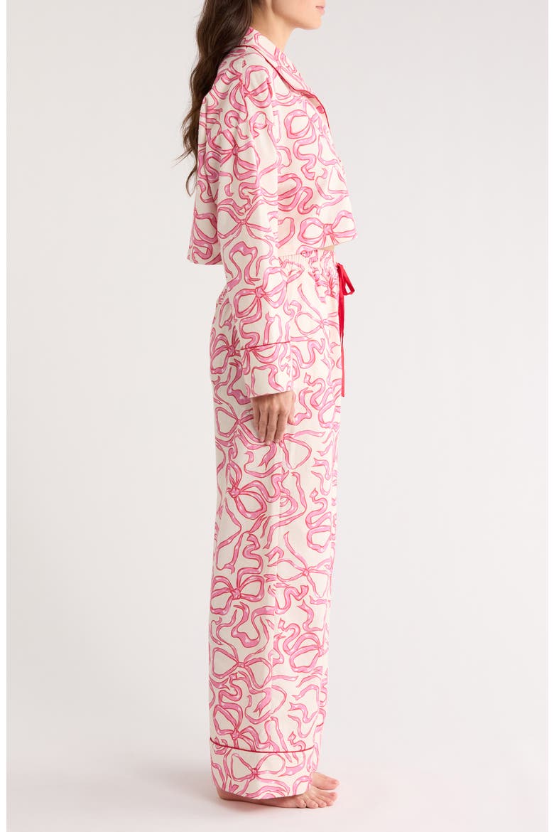 Print Cotton Pajamas, Alternate, color, DANCING BOWS