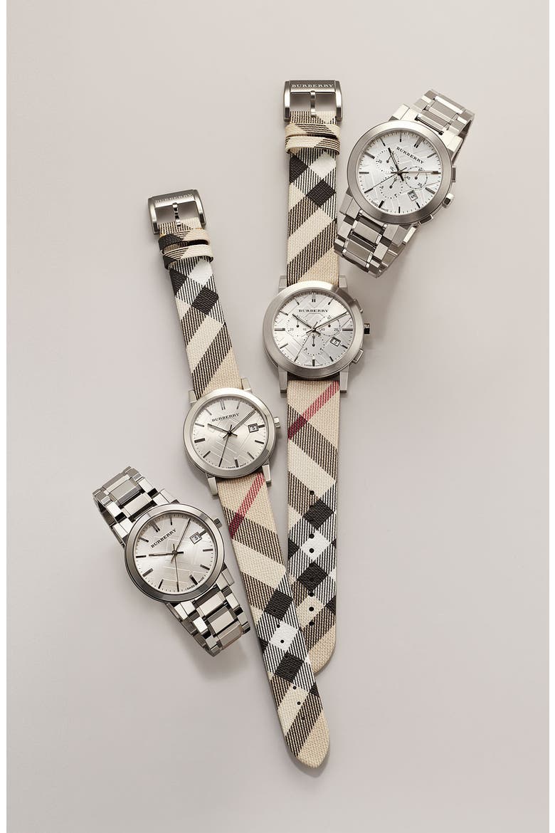 Large Check Strap Watch, 38mm, Alternate, color, SMOKE CHECK