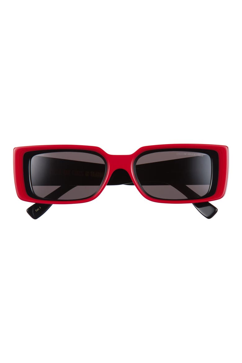 1368 Rectangular Sunglasses, Main, color, RED ON BLACK