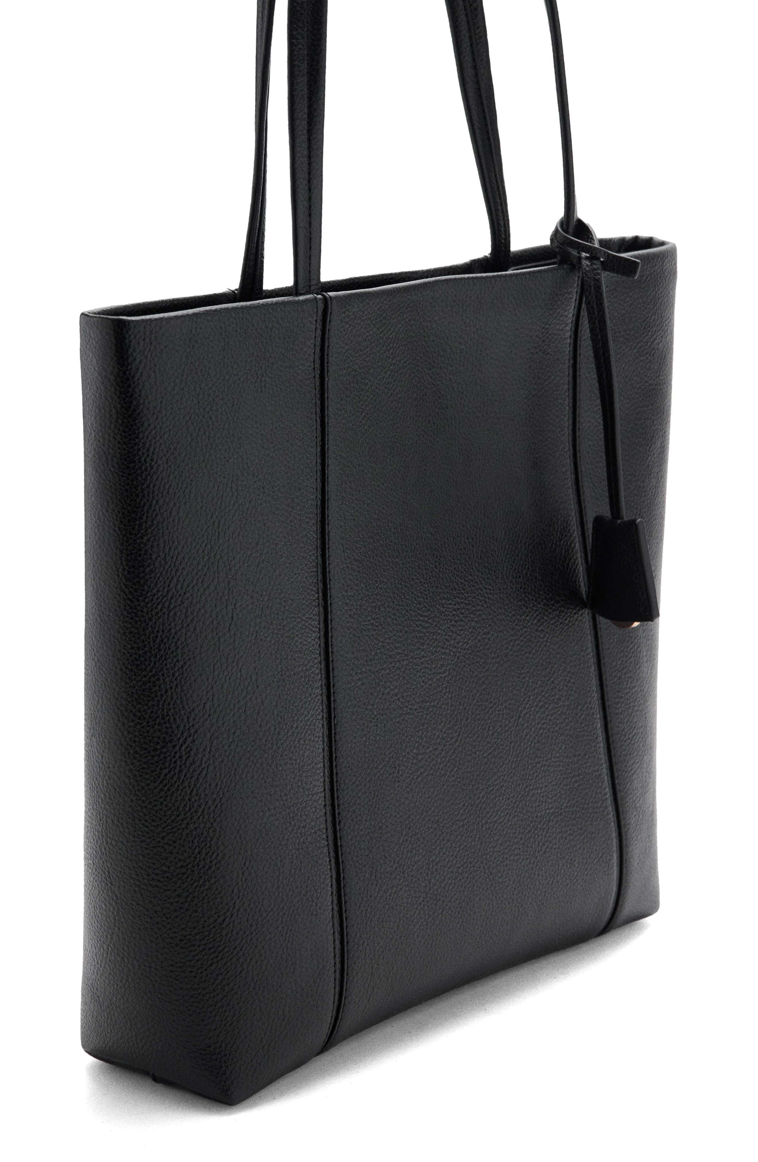 MANGO Faux Leather Shopper Bag, Alternate, color, Black