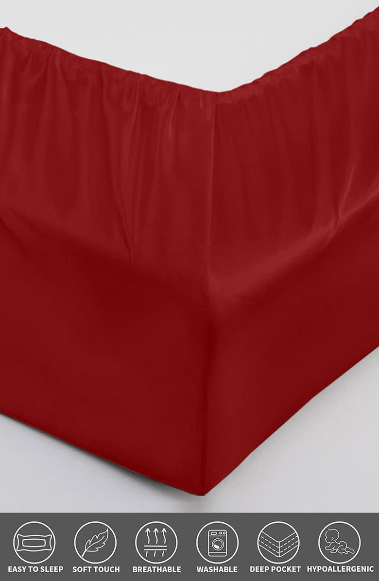 Luxury Home Satin Sheet Set, Alternate, color, Red