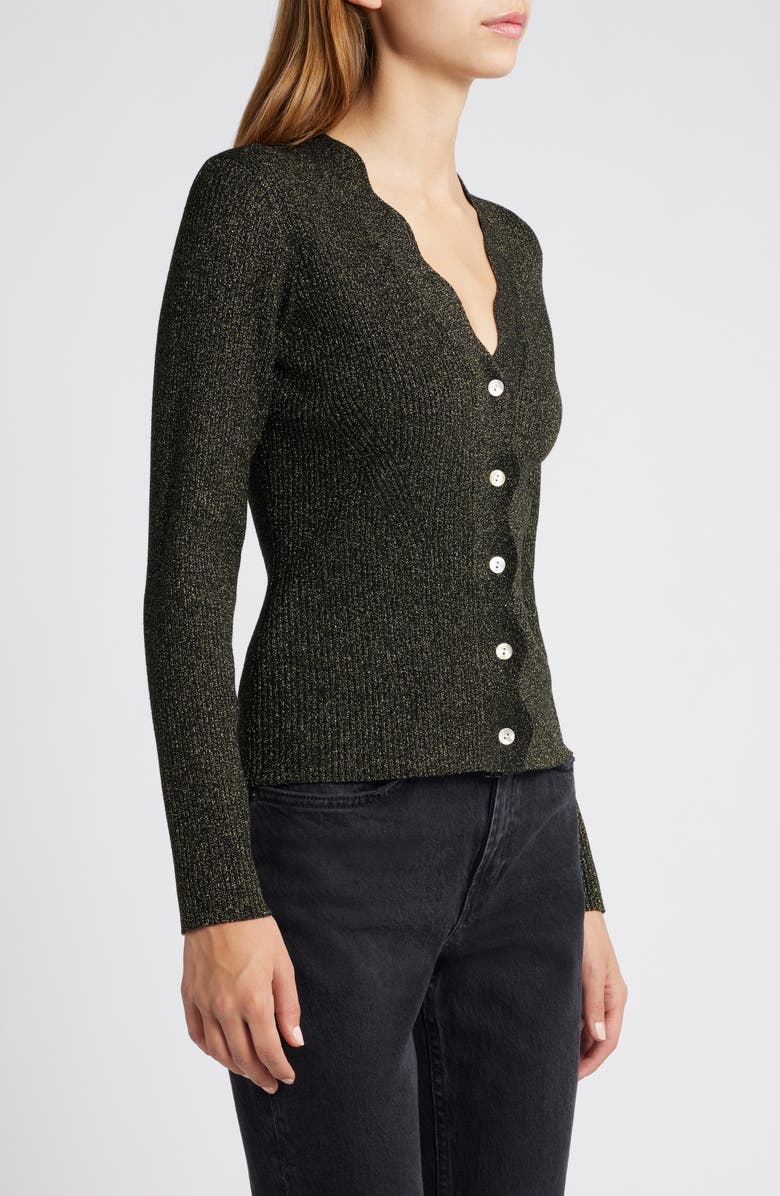 Rails Dita Metallic Cardigan, Alternate, color, Gold Lurex Black