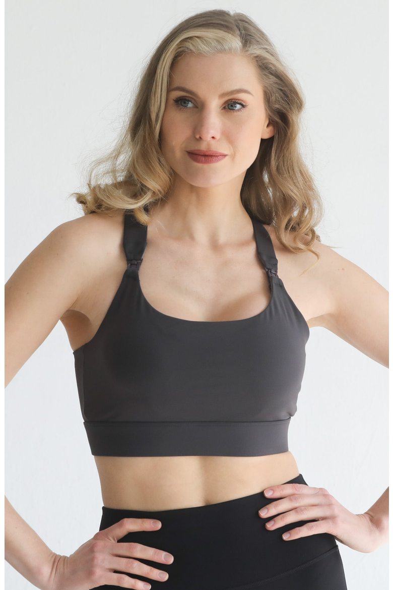 Venice 3 Ultimate Support Full Coverage Nursing and Pumping Sports Bra, Alternate, color, Steel Slate