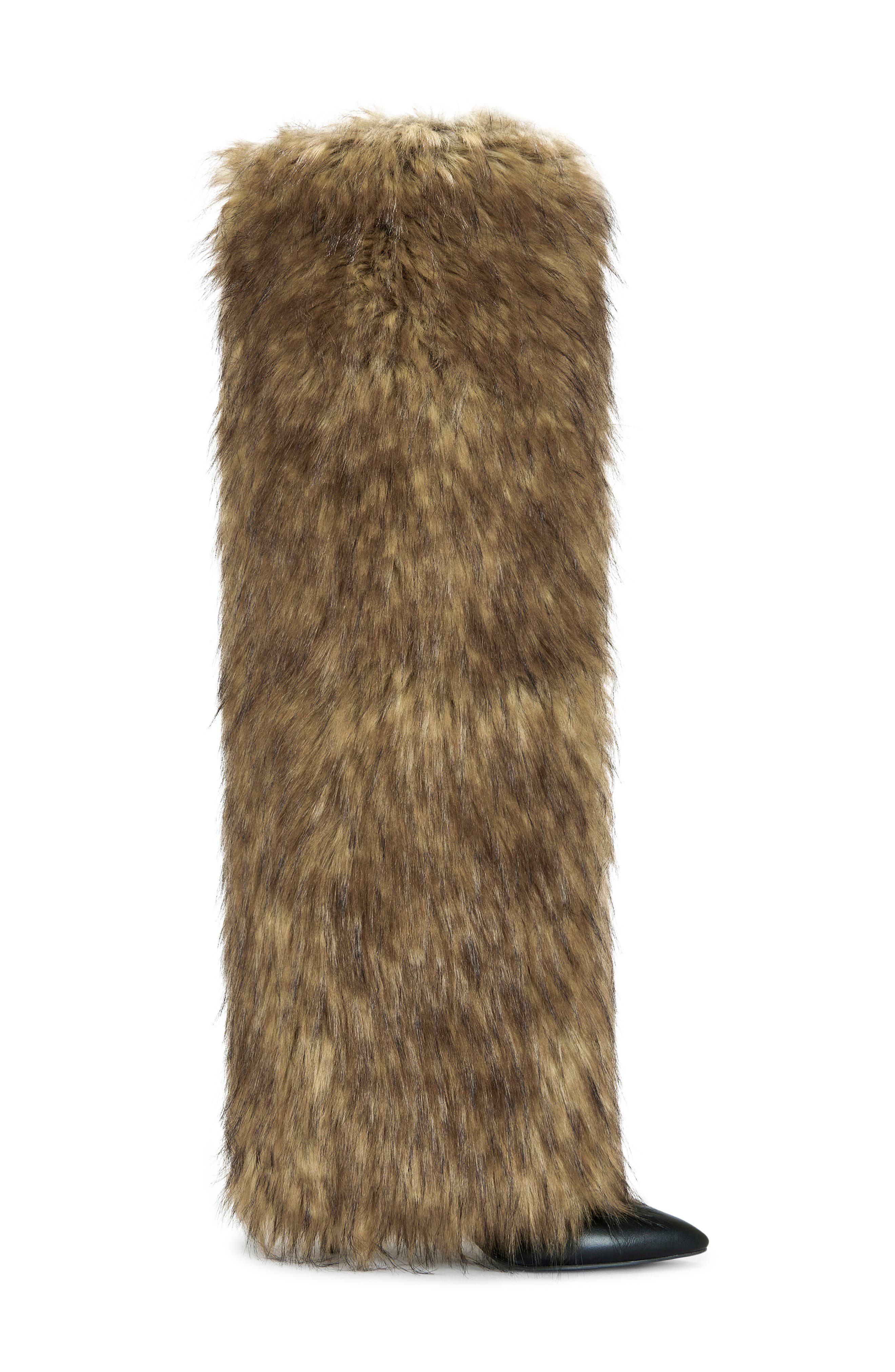AZALEA WANG Langleye Faux Fur Over-the-Knee Stiletto Boot, Alternate, color, Brown