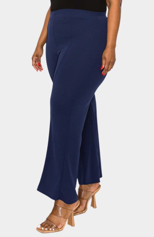 L I V D Blake Pintuck Pleat Wide Leg Pants In Navy