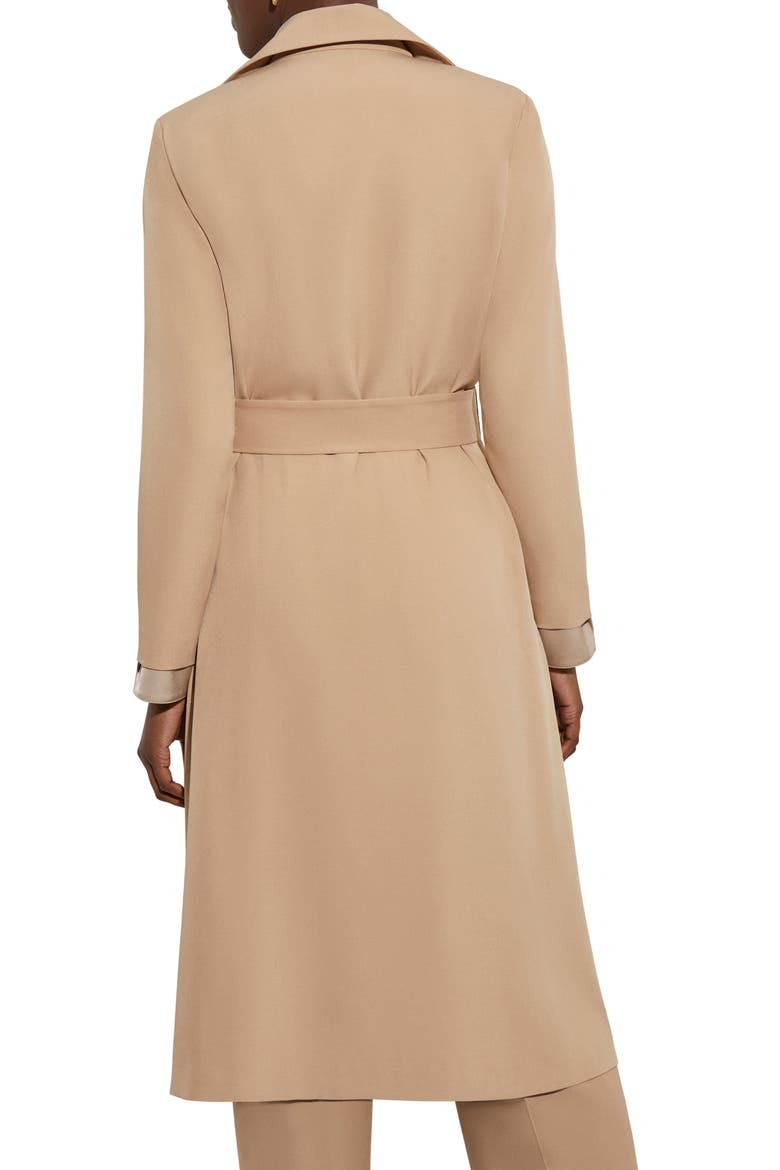 Floral Embroidered Belted Double Breasted Trench Coat, Alternate, color, SAND/RUSSET/BISCOTTI/LYONS
