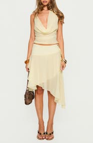 Princess Polly Evaleine Cowl Neck Chiffon Halter Top