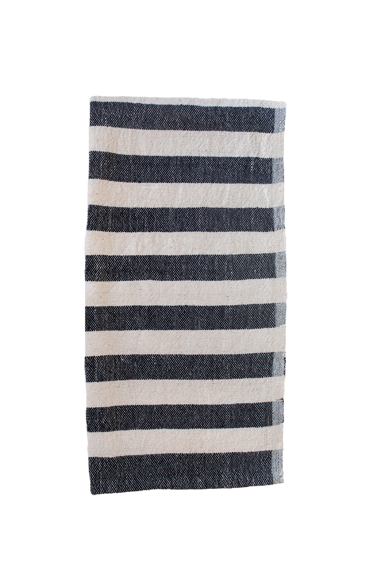 KD Weave Stripe Hand Towel, Main, color, Black