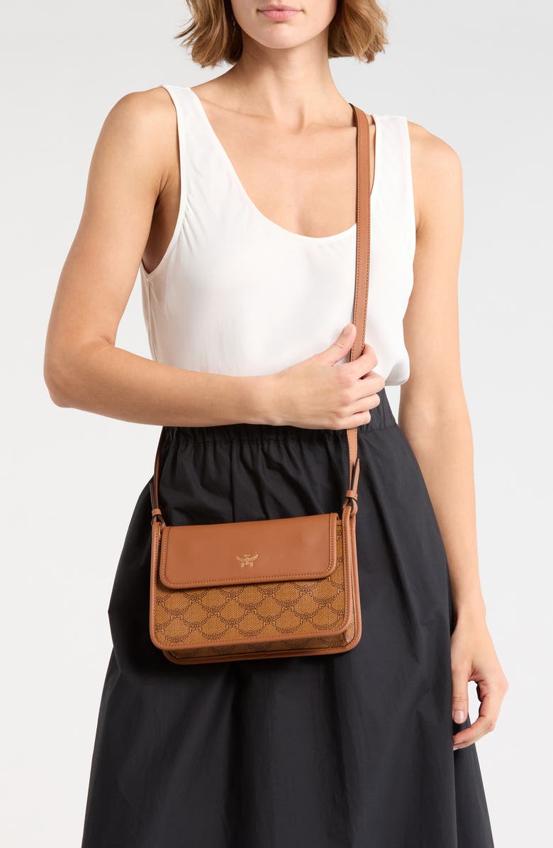 MCM Himmel Lauretos Coated Canvas Crossbody Bag, Alternate, color,