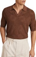 Reiss Banks Johnny Collar Textured Polo Sweater