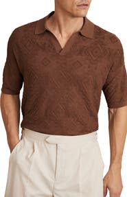 Reiss Banks Johnny Collar Textured Polo Sweater