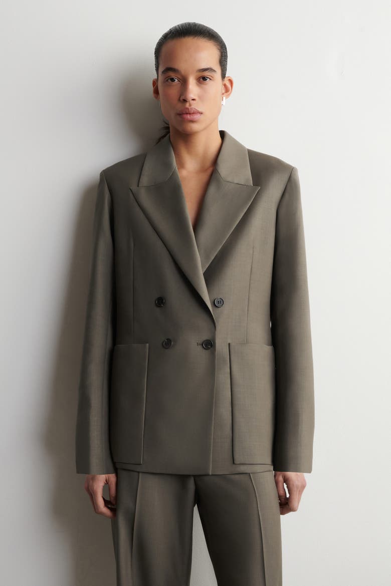 Double-Breasted Wool-Twill Blazer (Women) | Nordstrom