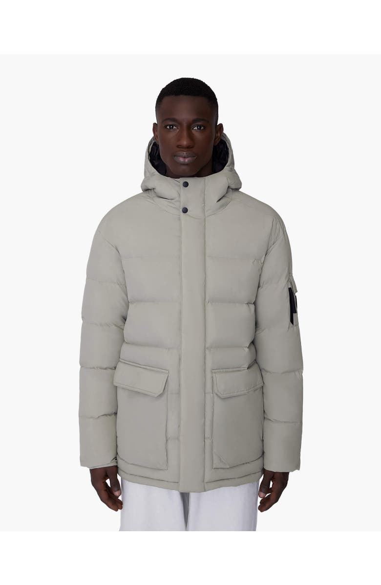 Quartz Co. ALEXANDER | Hooded Recycled Down Winter Jacket, Alternate, color, Ice
