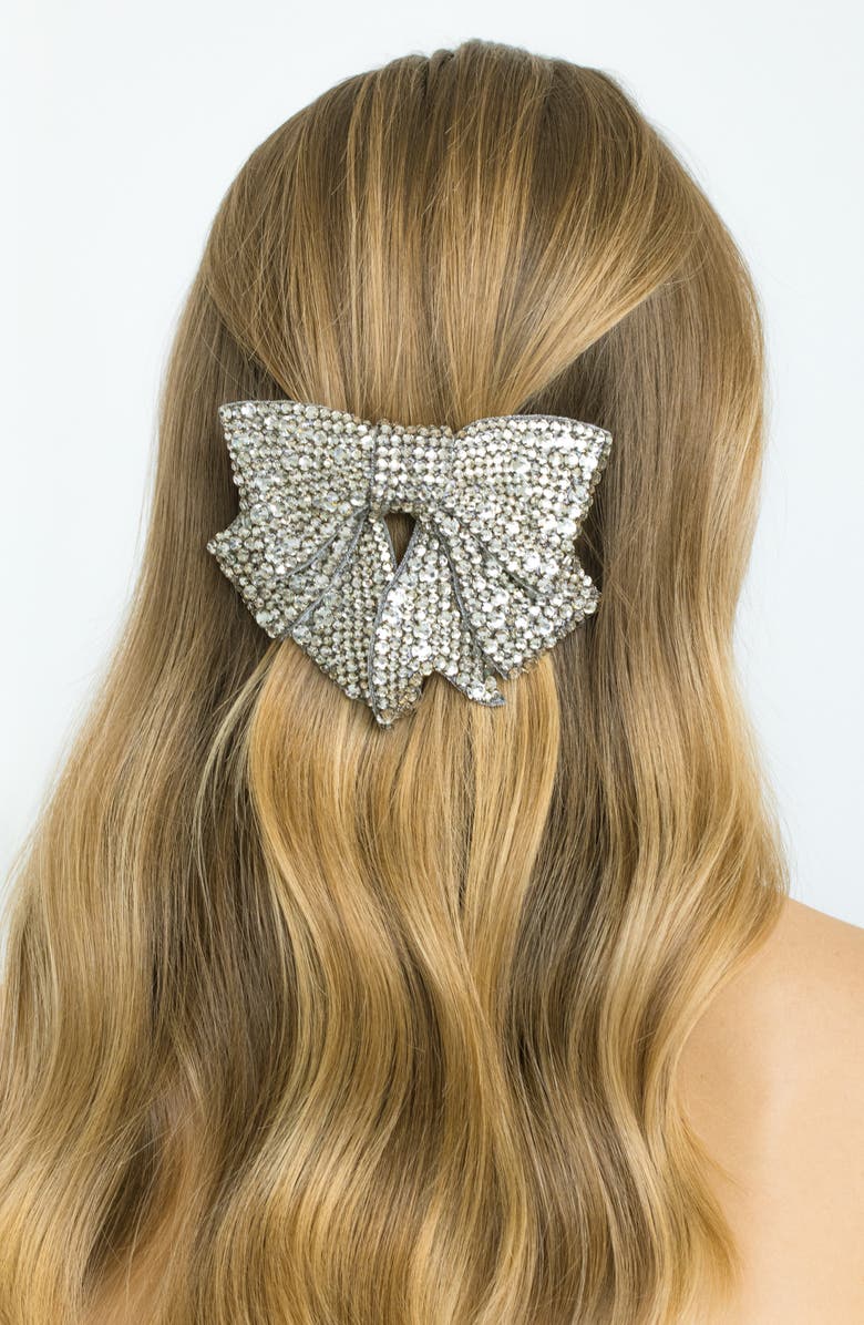 Jennifer Behr Belle Crystal Bow Barrette, Alternate, color,