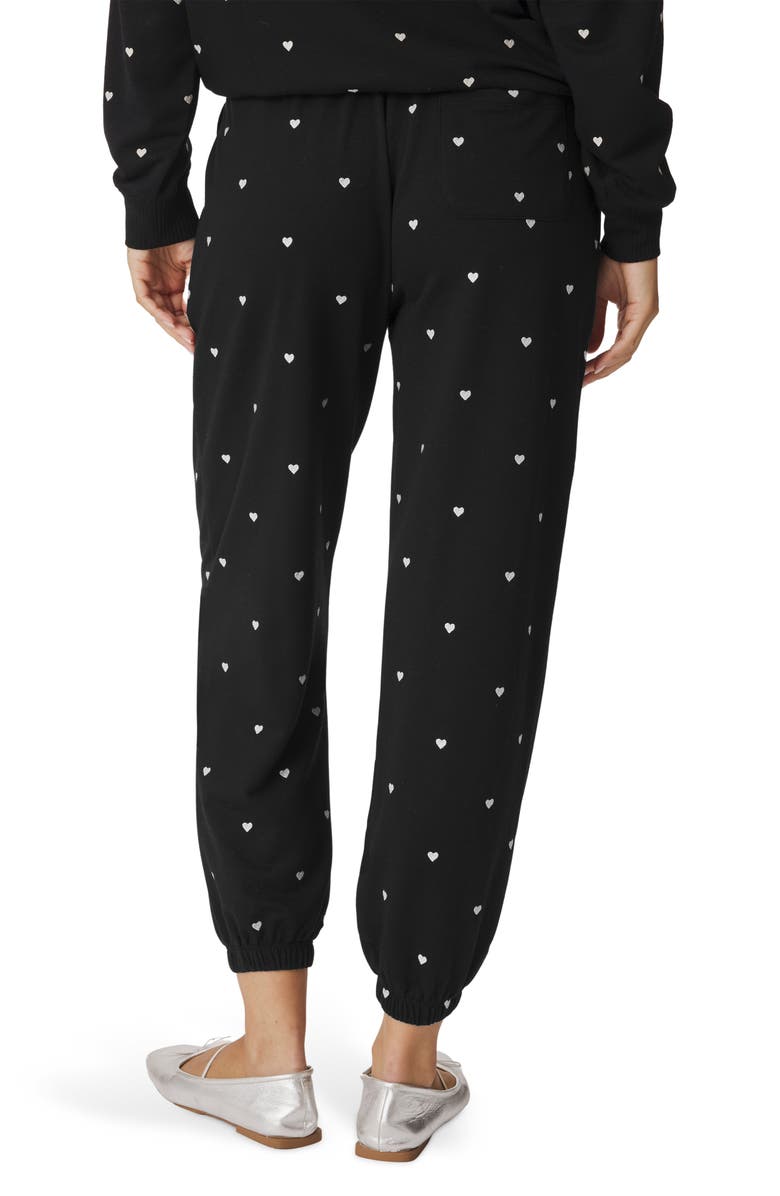 Splendid Love Lounge Embroidered Joggers, Alternate, color, Black/ Ivory