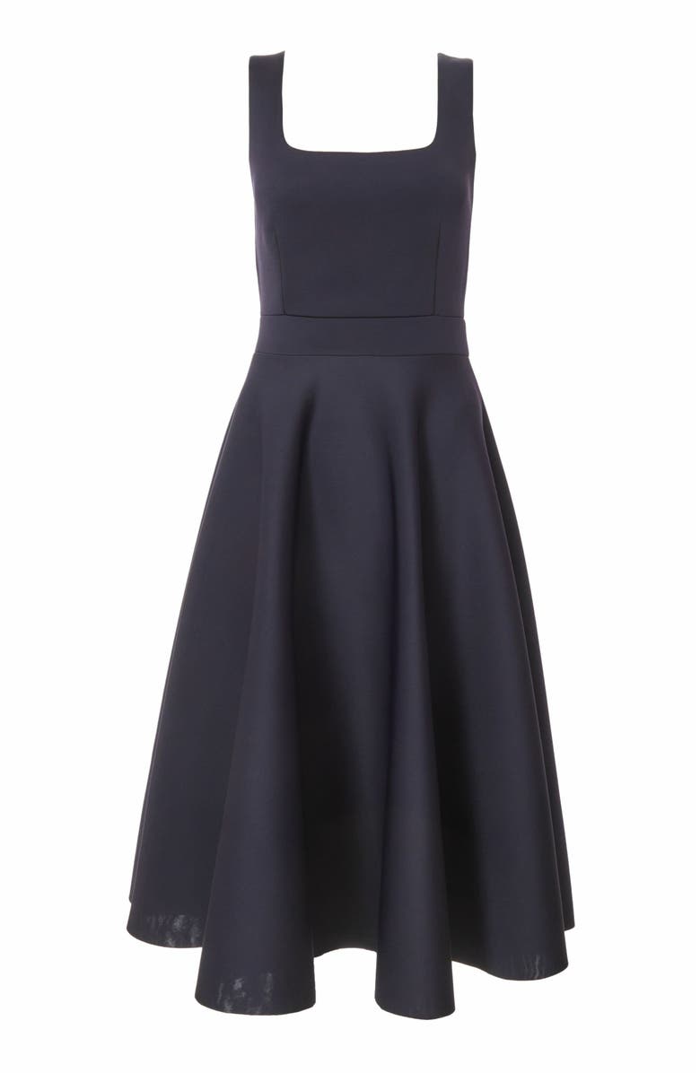 QUIZ Scuba Foam Midi Square Neck Skater Dress, Alternate, color,