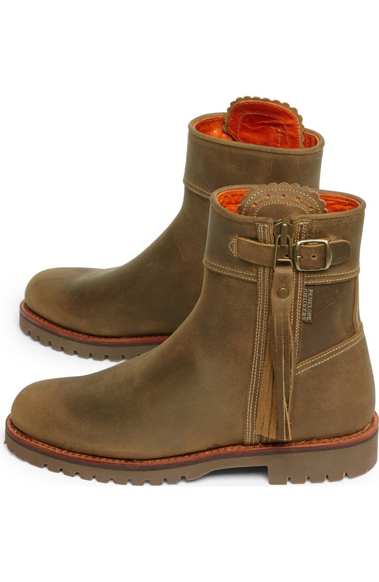 Penelope Chilvers Crop Tassel Leather Boot, Alternate, color, Biscuit