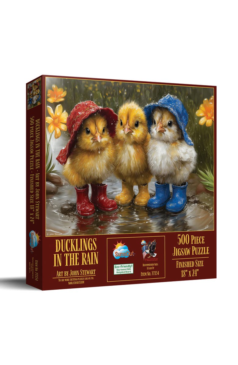 Sunsout Ducklings in the Rain 500 piece Jigsaw Puzzle for Adults, Main, color, Multicolor