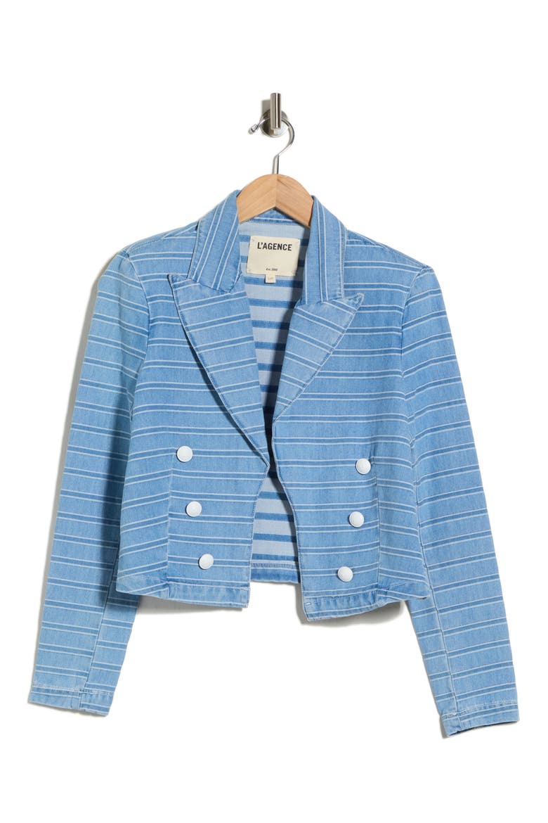Dolly Cropped Striped Blazer, Alternate, color, TEMPE