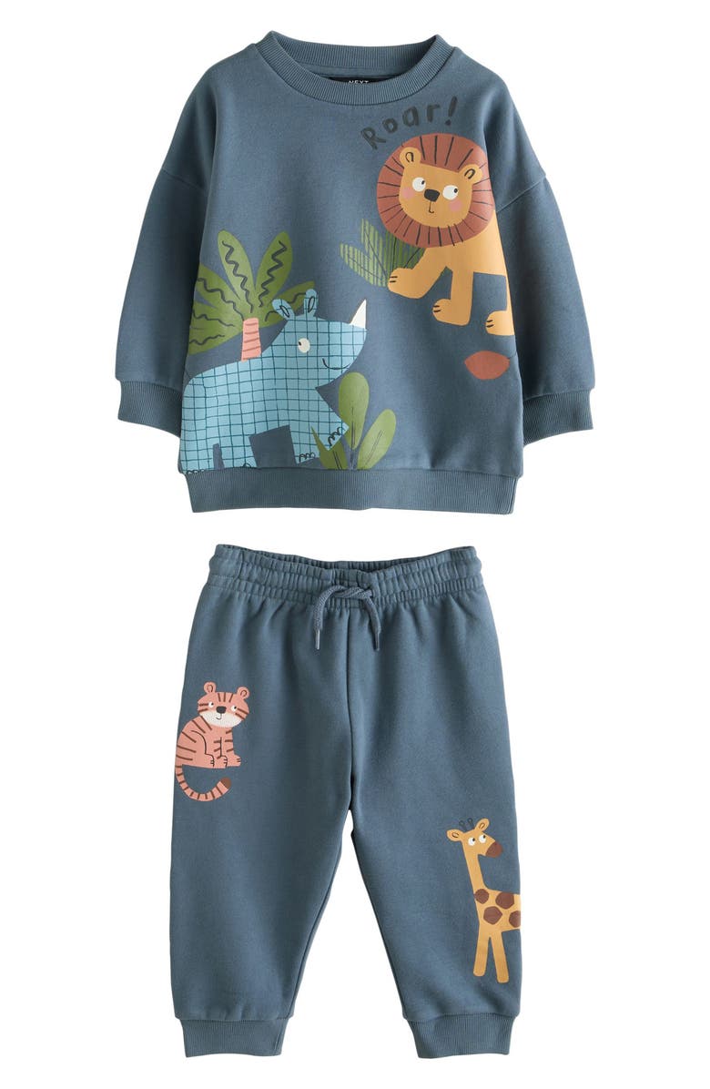 NEXT Kids
Safari Cotton Blend Sweatshirt
Joggers Set, Main, color, Blue
